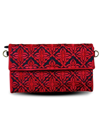 Pochette Brodée Rouge – Élégance Marocaine à l’International - Kounouz