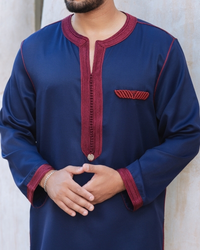 Tunique en Mlifa - Manches longues - Pour Homme - Style Simple