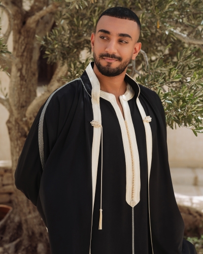 Gandoura Marocaine Ouverte en Mlifa avec col - Marque Kounouz