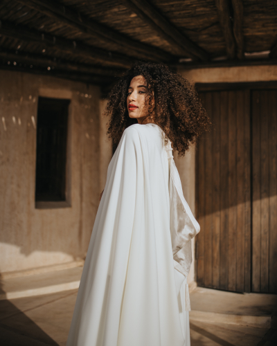 عباءة بغطاء رأس مخملي - سلهام للنساء - كنوز