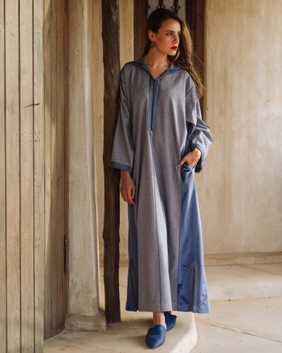 Djellaba en chevrons - Djellaba Femme Marocaine - Kounouz