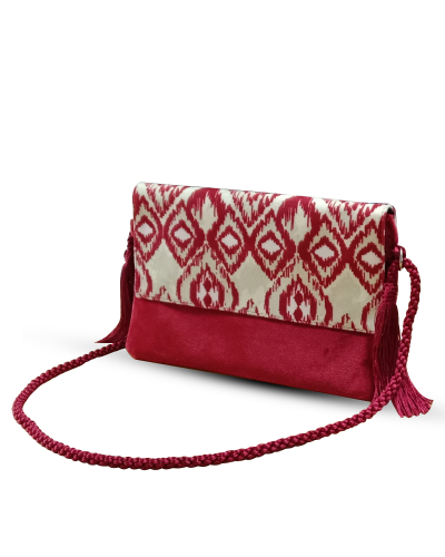 Pochette en Velours Rouge - Fermeture zippée - Kounouz