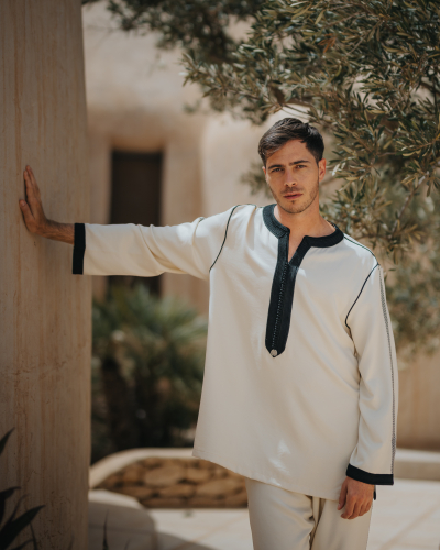 Jabador Homme en Mlifa - Style Moderne - Couleur Musqué - Kounouz