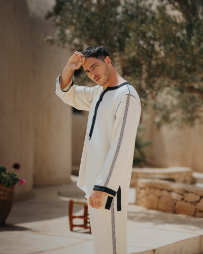 Jabador Homme en Mlifa - Style Moderne - Couleur Musqué - Kounouz