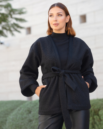 Veste Femme en laine Ceinturée - Style Moderne - Kounouz
