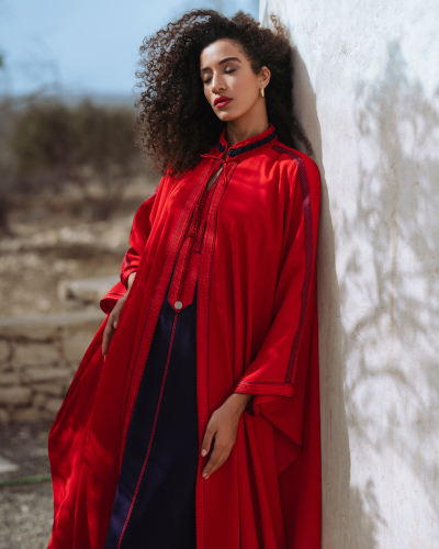 Gandoura with Macramé Collar – A Bohemian & Chic Touch – Kounouz