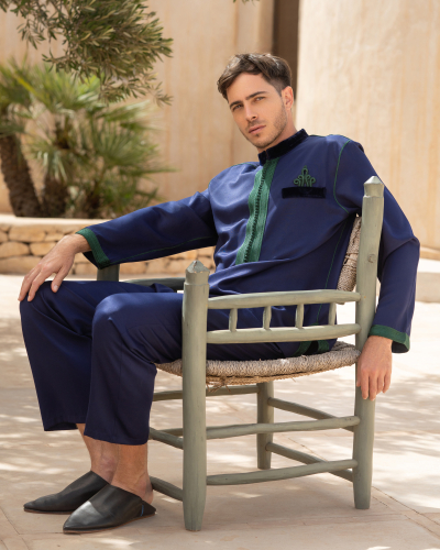 Moroccan Jabador in Mlifa with velvet collar - Kounouz