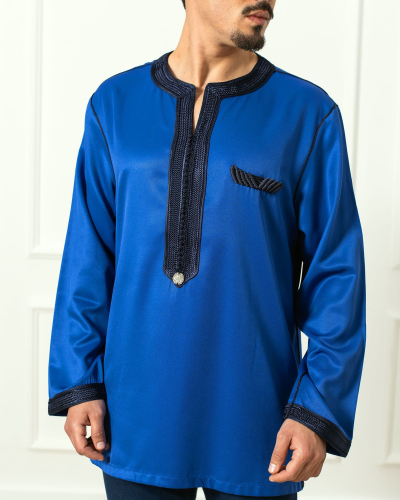 Men's Mlifa Tunic with Long Sleeves - Simple Moroccan Style