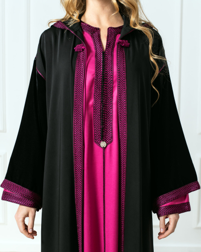 Moroccan Djellaba in Two Pieces with Pink Caftan - Unique Comfort