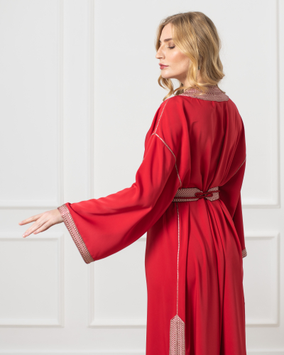 caftan red with a belt