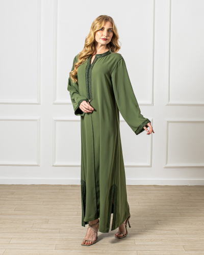 Kounouz Caftan with Two-Tone Sfifa – Elegance and Unique Style