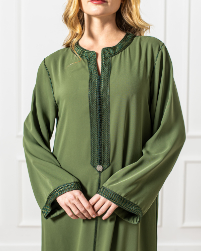 Kounouz Caftan with Two-Tone Sfifa – Elegance and Unique Style