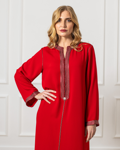 Caftan Kounouz Sfifa Bicolore – Élégance Traditionnelle et Modernité