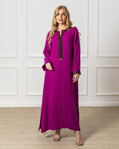 Kounouz Caftan with Two-Tone Sfifa – Traditional Elegance and Refineme