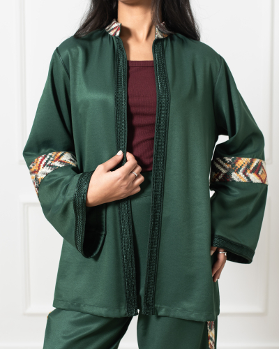 Jabador avec Veste Ouverte - Jabador Détails Imprimés - Kounouz