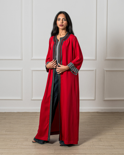 Red open kimono from Kounouz - Modern elegance and flowing cut
