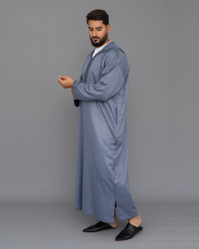 Plain Men's Djellaba in Mlifa – Modern Elegance of Morocco - Kounouz
