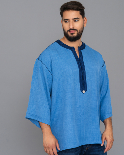 Men’s 100% Natural Linen Tunic – Summer Elegance & Comfort