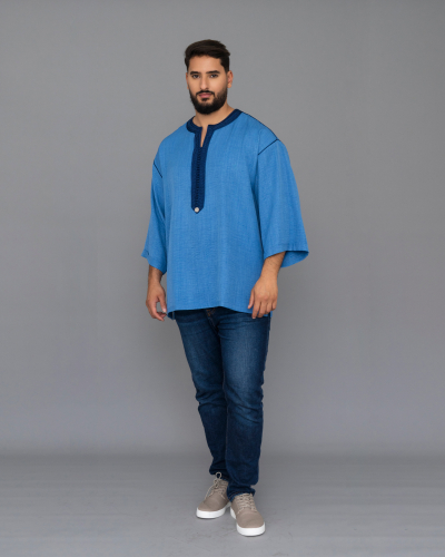 Men’s 100% Natural Linen Tunic – Summer Elegance & Comfort