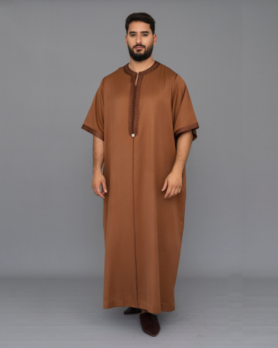 Men’s Half-Sleeve Caftan – Authentic Moroccan Elegance