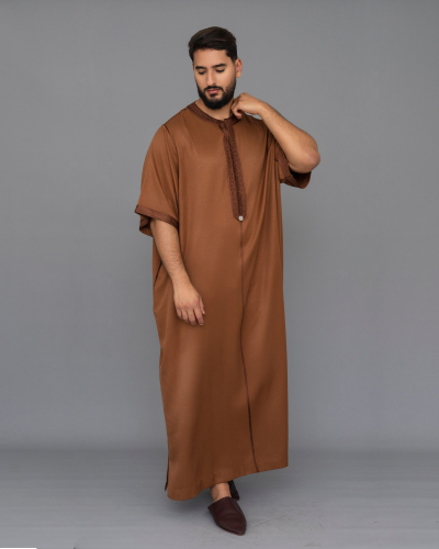 Caftan Demi Manches Homme – Élégance Authentique Marocaine