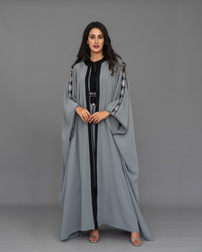 Two-piece gandoura with fringe details