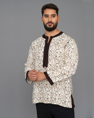Printed Linen Tunic – Sfifa & Aakad Finishes | Traditional Style