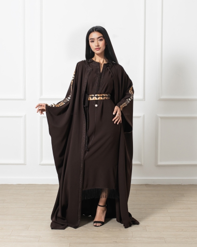 Kounouz Two-Piece Gandoura with Fringes – Elegance and Comfort