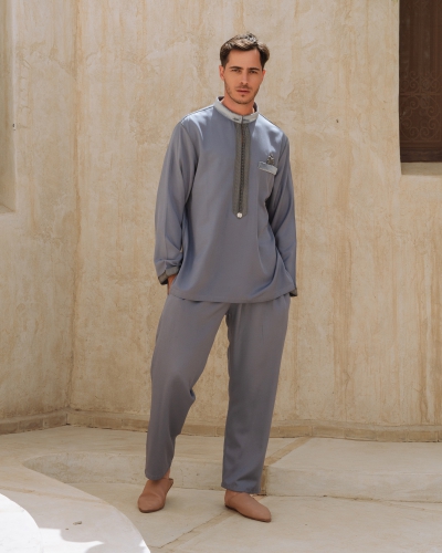 Traditional Men's Jabador – Mlifa Fabric & Handcrafted Zwak Embroidery