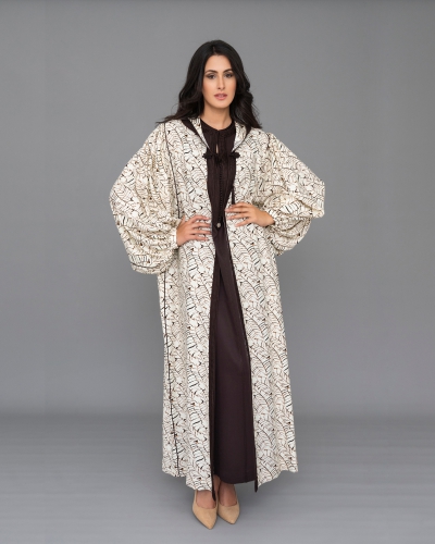 Two-piece djellaba with puff sleeves
