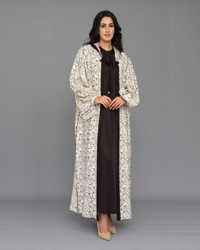 Two-piece djellaba with puff sleeves