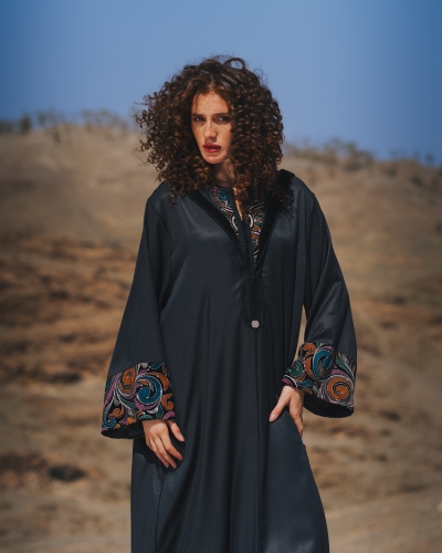 Two-piece Djellaba with velvet print