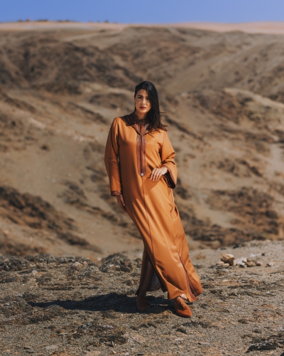 Djellaba with printed caftan