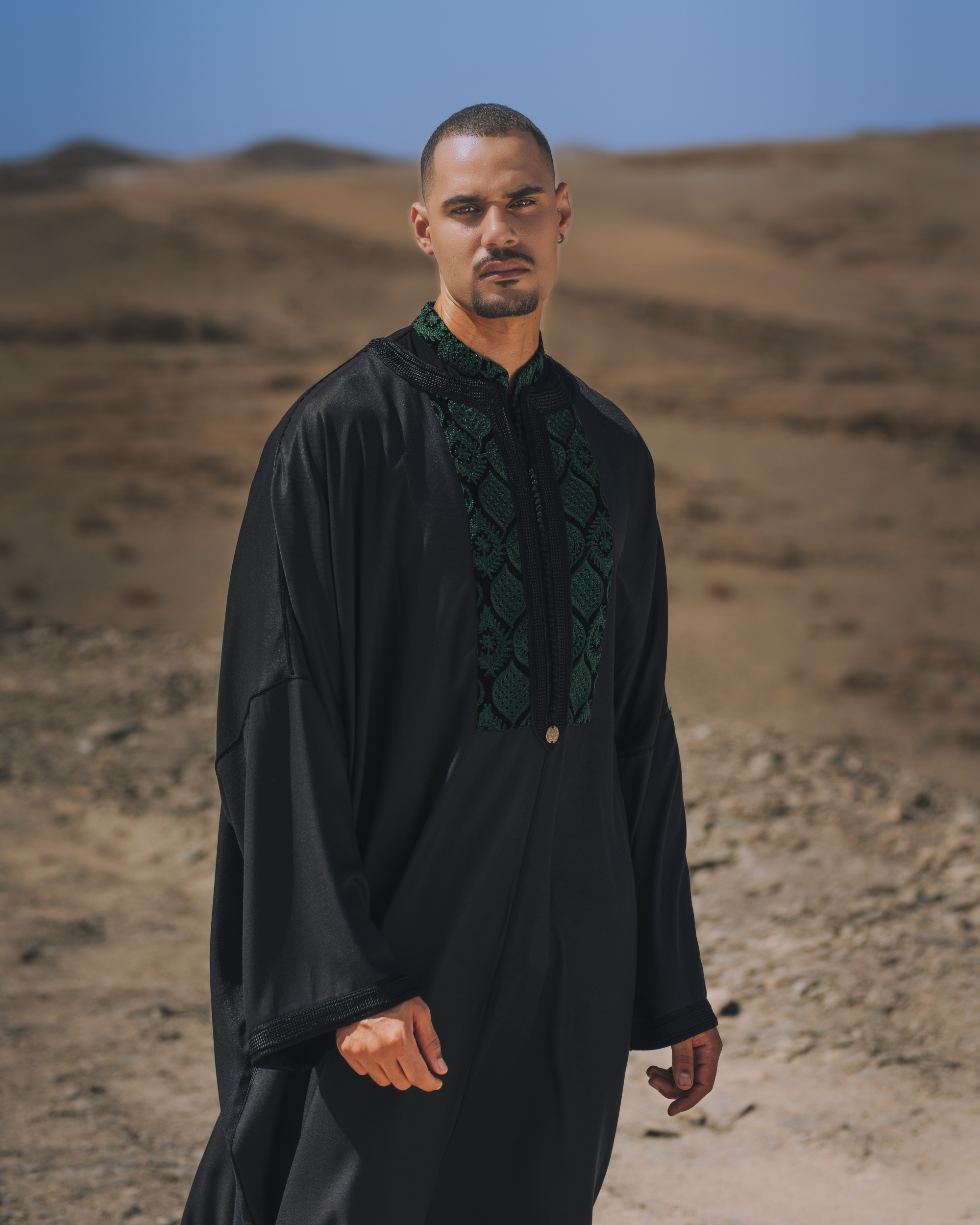 Geometric embroidery Gandoura