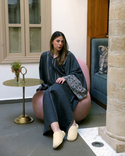 Djellaba in winter fabric (Mélange wool)