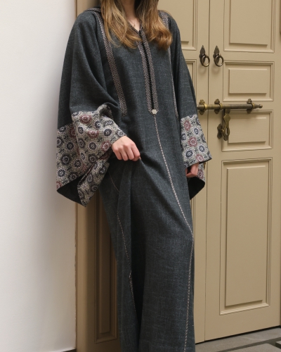 Djellaba en tissu hivernal (Lainage chiné)