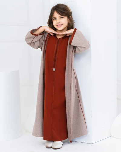 Two-Piece Girl’s Djellaba Set – Elegance and Comfort
