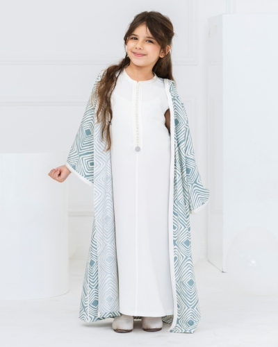 Djellaba Fille Élégance en Crêpe Imprimé