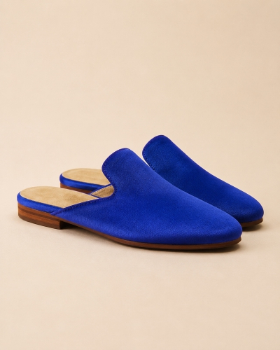 Babouche Bleu en Velours – Tradition et Modernité - Kounouz