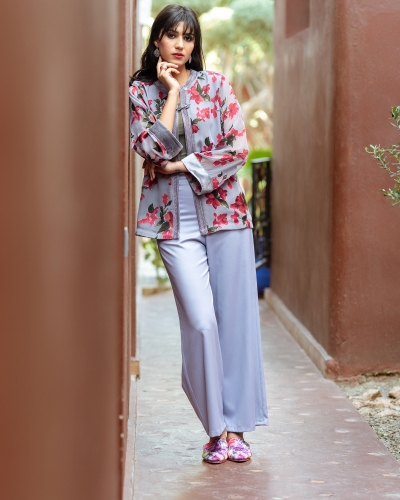 Tlija Women's Grey Printed Jacket - Light and elegant style!