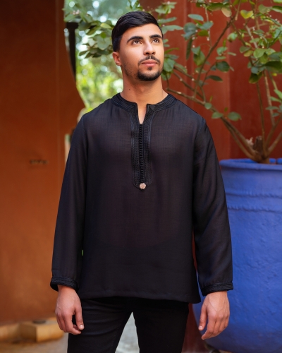 Tunique Marocaine en Sousdi pour Homme - Manches Longues - Simple